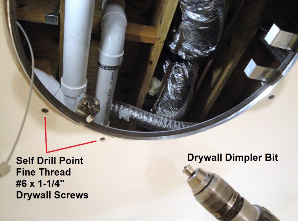bauco rondo Access Panel Installation: Self Drill Drywall Screws