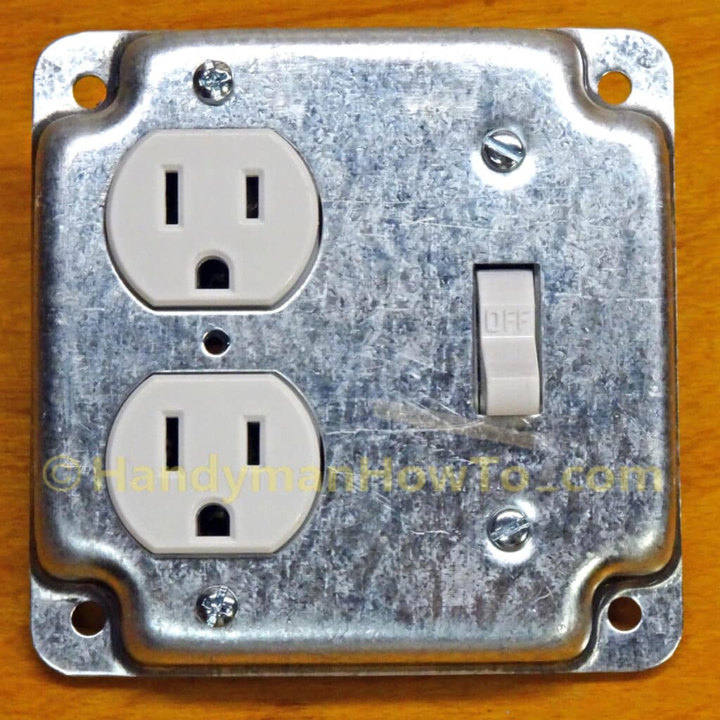 Exposed Work Cover with Duplex Outlet and Light Switch