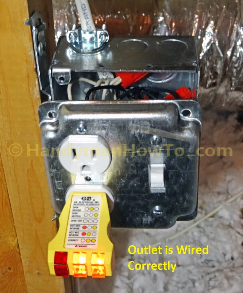 Receptacle Tester at Convenience Electrical Outlet