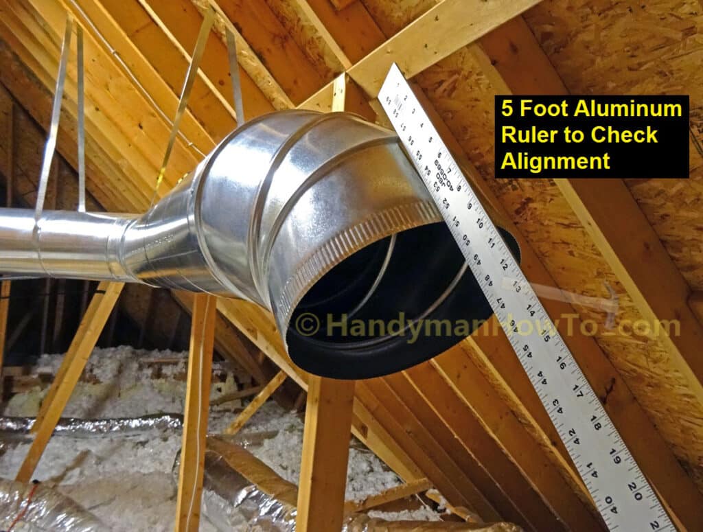 Install Sheet Metal Air Duct: Elbow Alignment with a 5 Foot Ruler