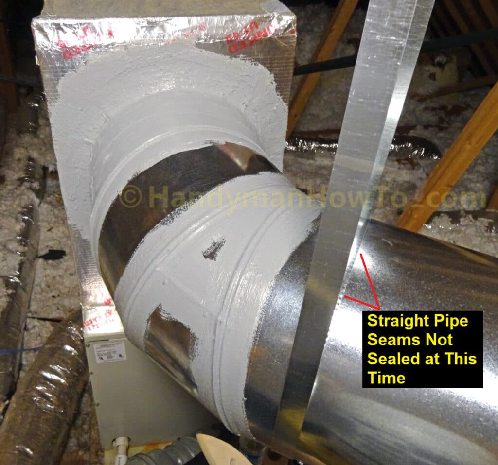 Seal the Start Collar and Sheet Metal Duct with Mastic