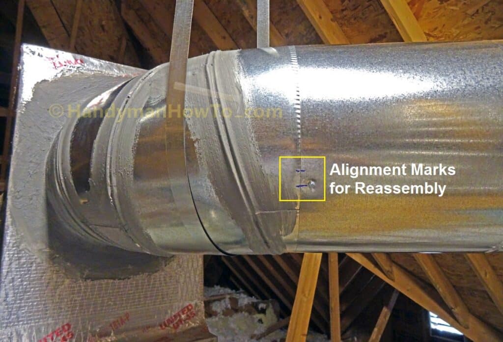 Sheet Metal Duct Alignment Mark for Reassembly
