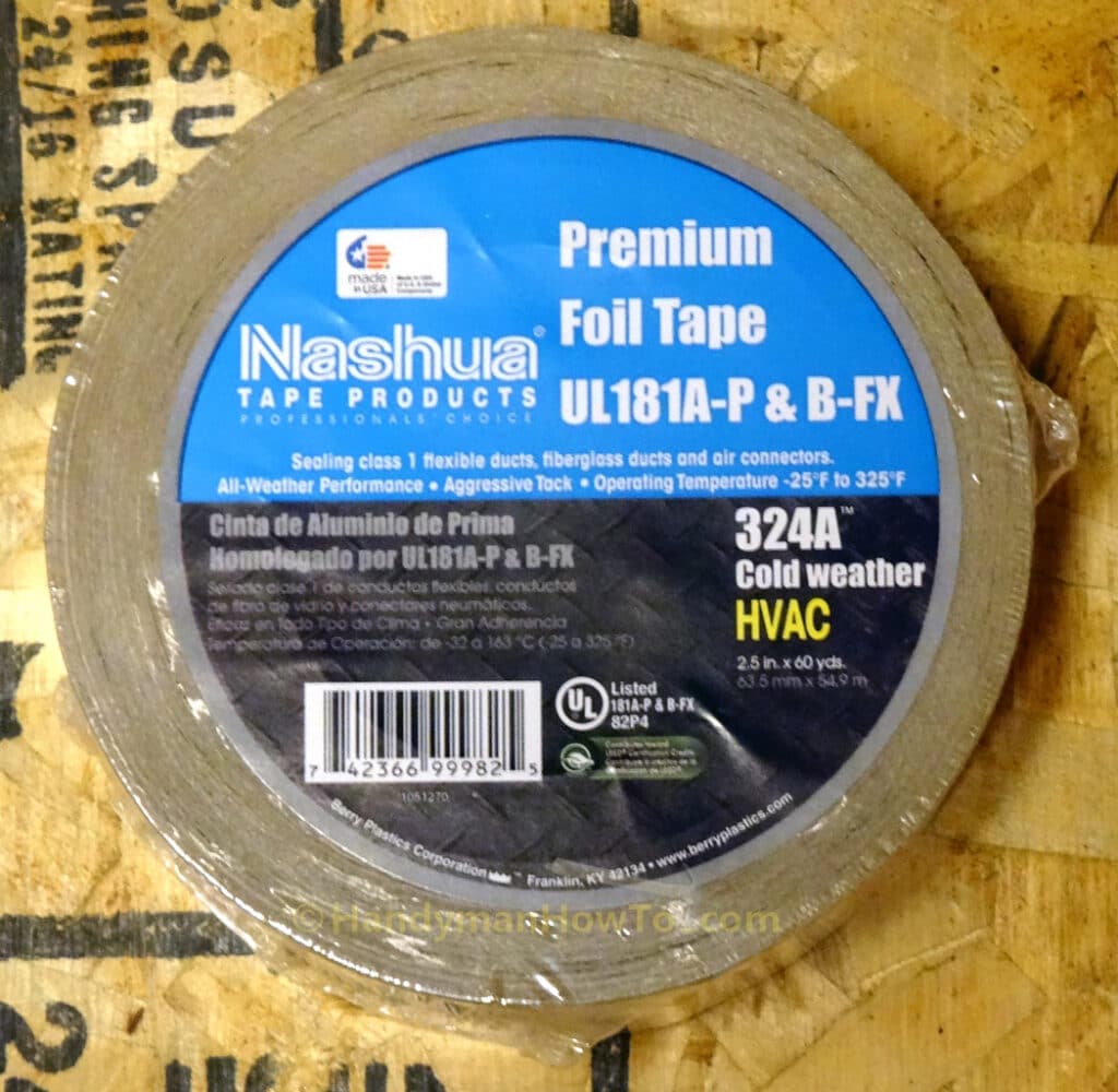 Nashua 2.5 inch wide Premium Foil HVAC Tape UL181A-P & B-FX