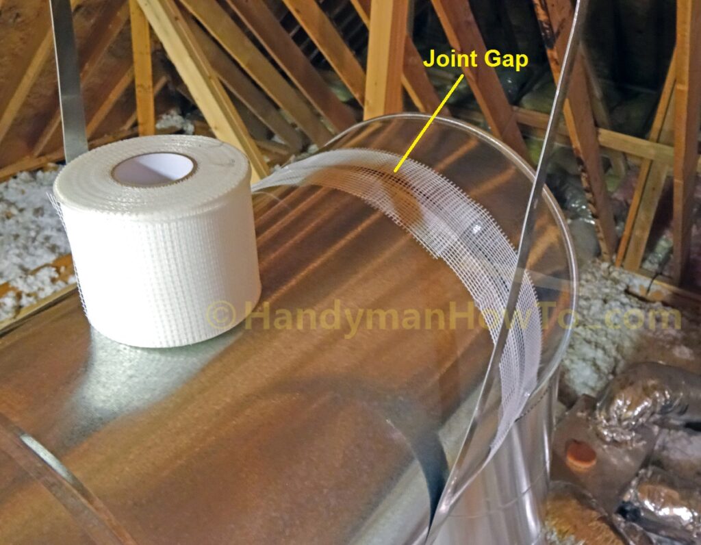 Fiberglass Reinforcing Tape to Seal Sheet Metal Duct with Mastic