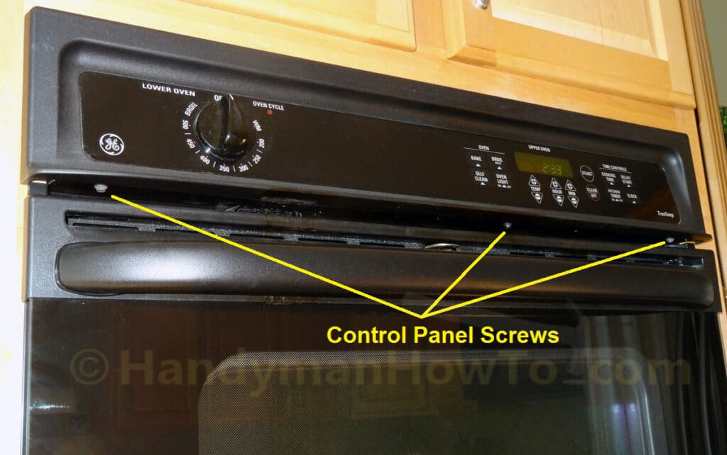 GE Wall Oven Fan Replacement: Control Panel Screws