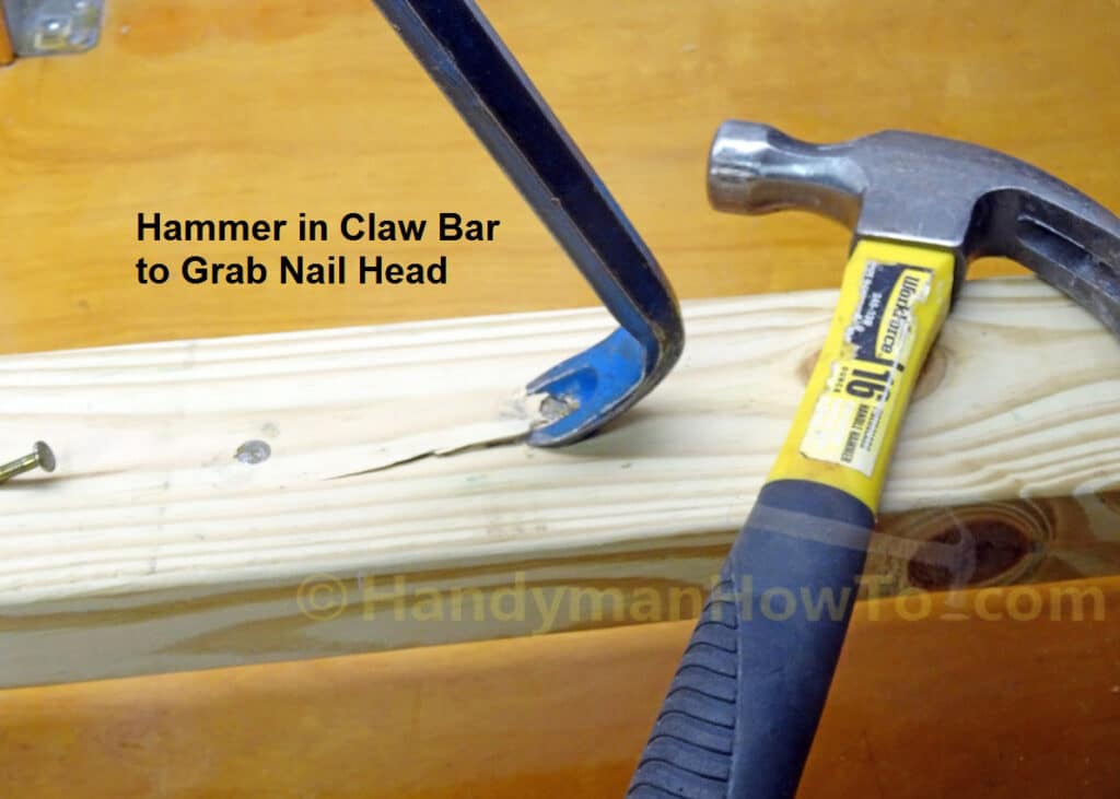 Nail Extraction with Claw Bar and Hammer