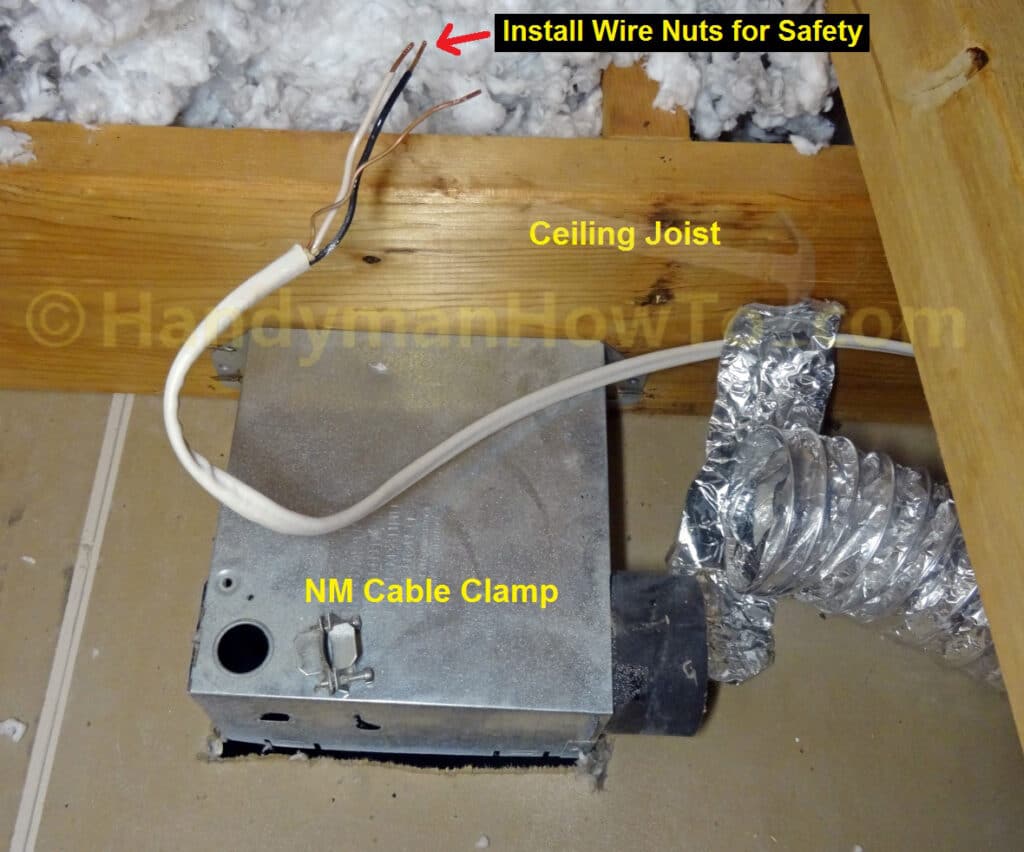 Remove the NM-B 14/2 Wiring from the Bathroom Vent Fan Box
