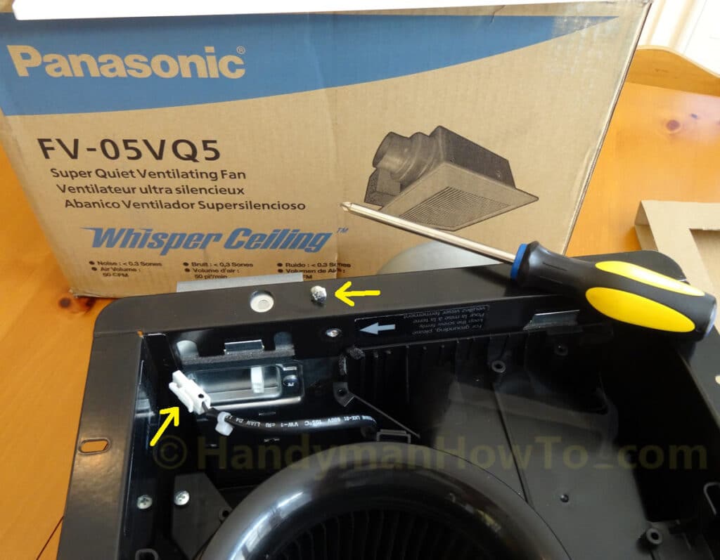 Panasonic WhisperCeiling Bath Fan: Remove the Duct Adapter for Mounting