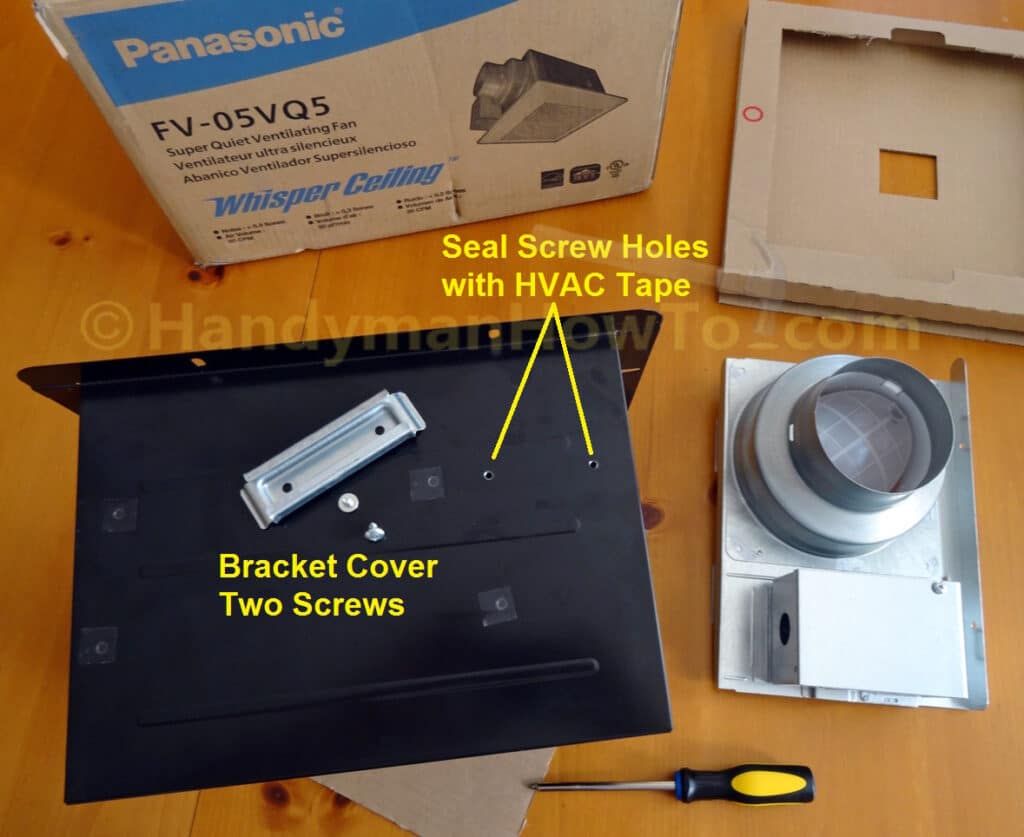 Panasonic WhisperCeiling Vent Fan - Remove the Suspension Bracket Cover