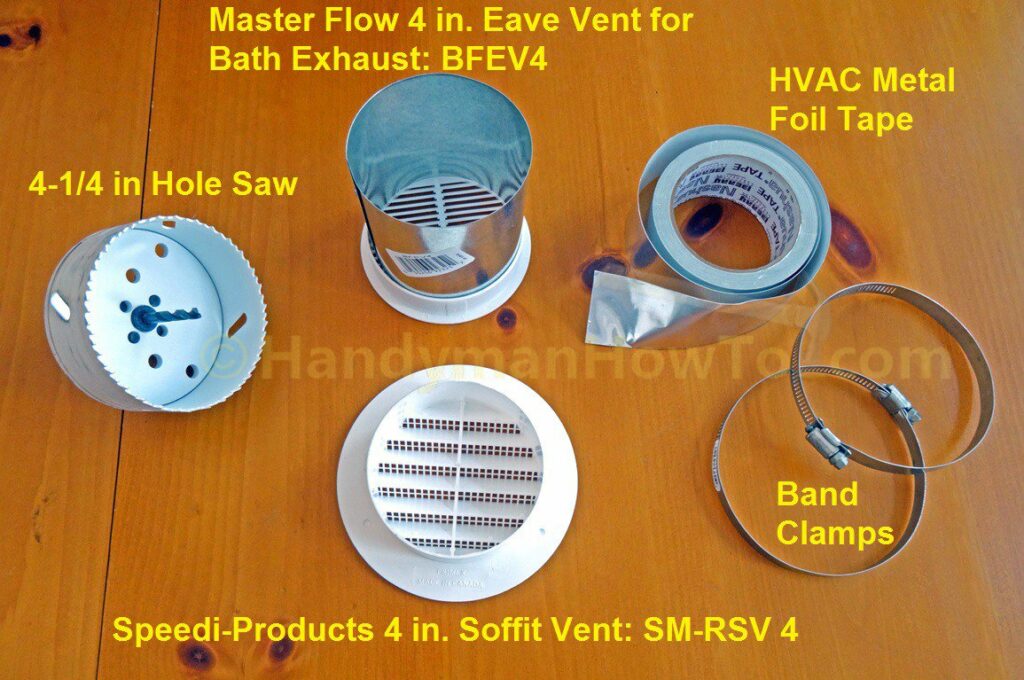 Bathroom Vent Fan - 4 inch Soffit Vent Parts by Speedi-Products and Master Flow