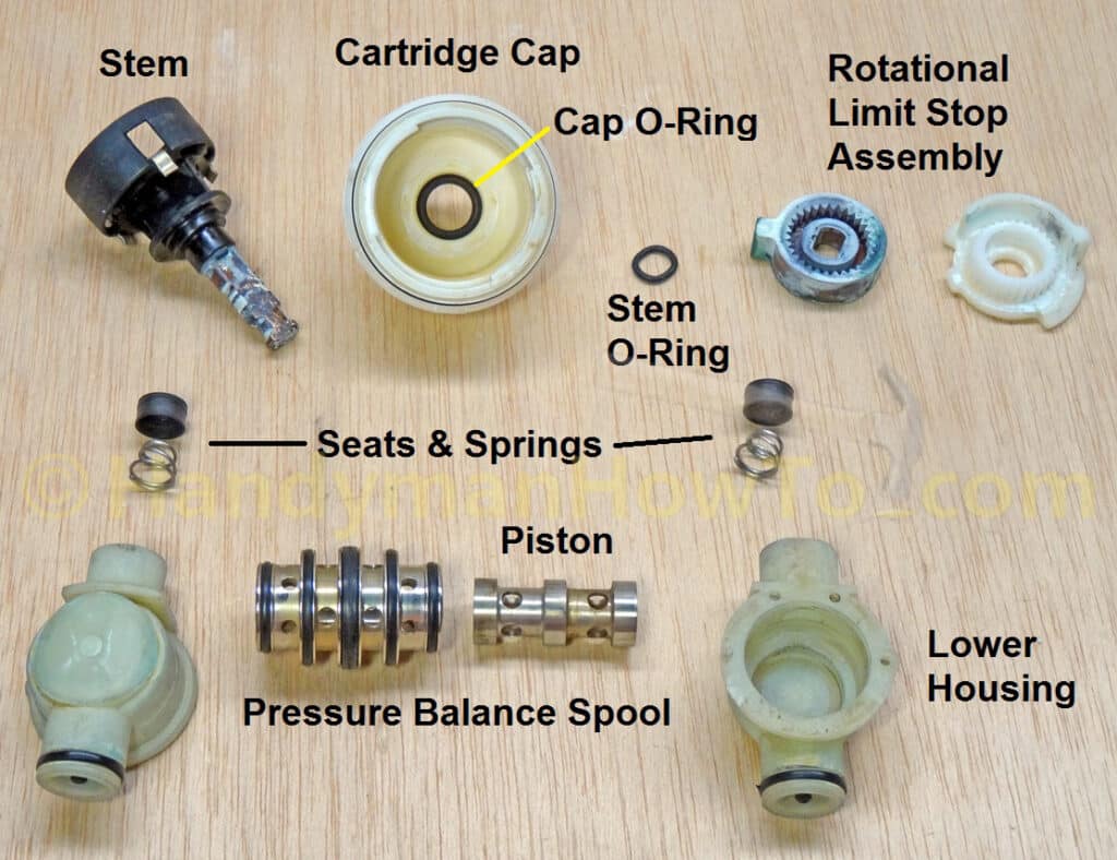 Delta Shower Cartridge RP19804 Disassembly with Pressure Balance Valve