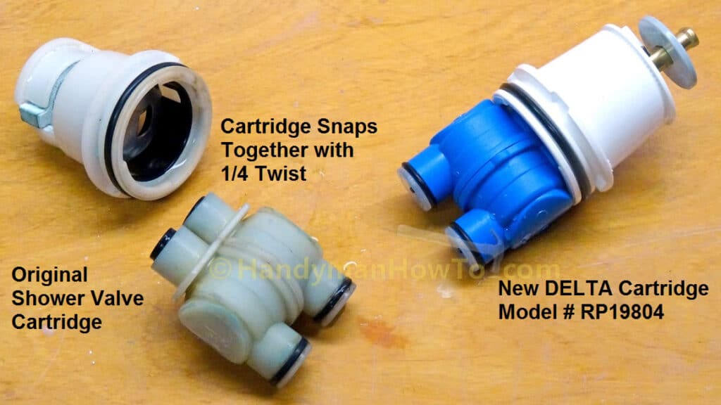 Old and New DELTA Shower Valve Cartridge Part RP19804