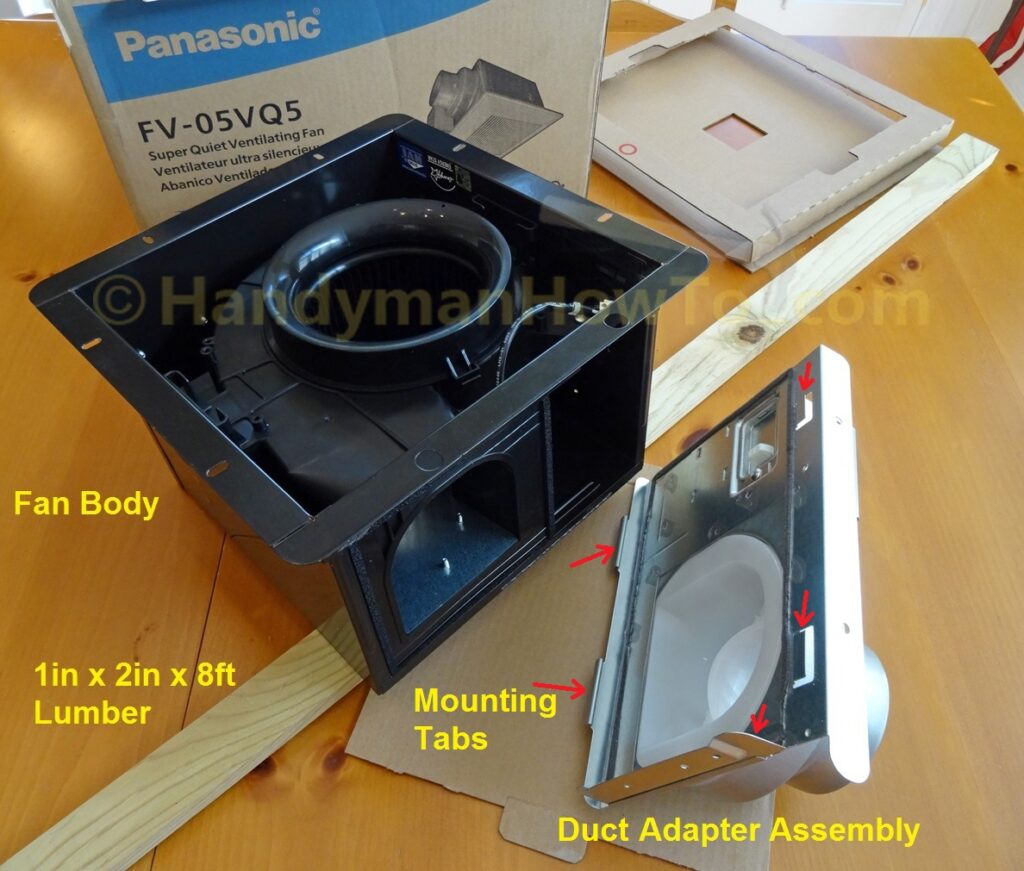 Panasonic WhisperCeiling Vent Fan - Duct Adapter Removal