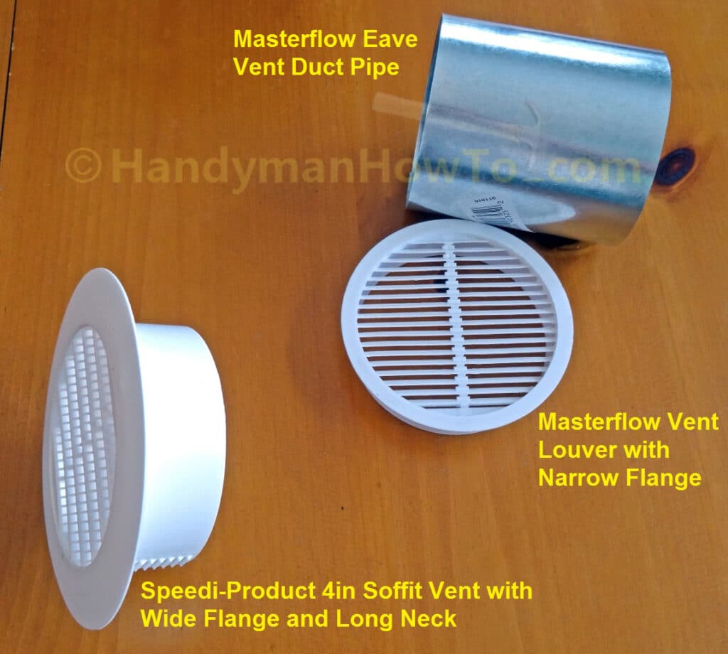 Bathroom Vent Fan: Speedi-Products 4 inch Soffit Vent Model # SM-RSV 4