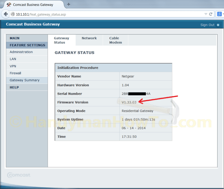 assign static ip comcast business gateway