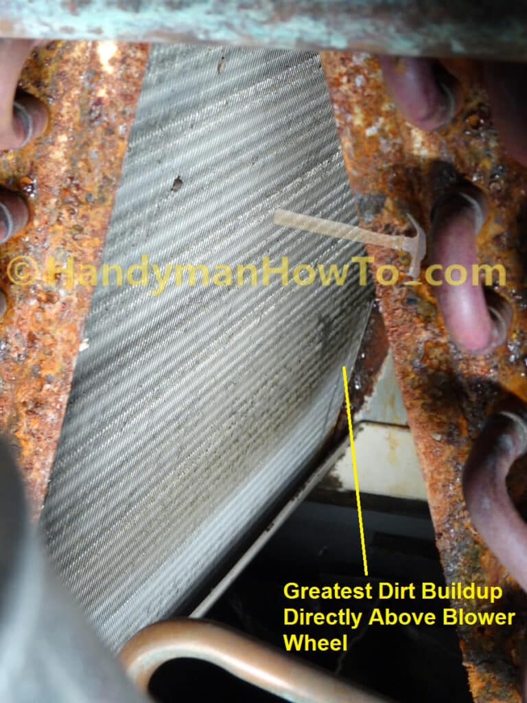 AC Evaporator Coil Cleaning - Interior Dirt