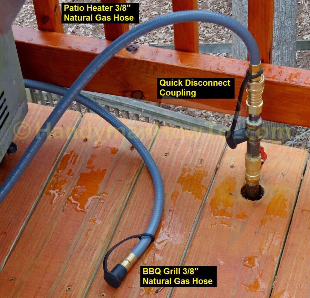 BBQ Grill and Patio Heater Natural Gas Hoses with Quick Connect Coupling