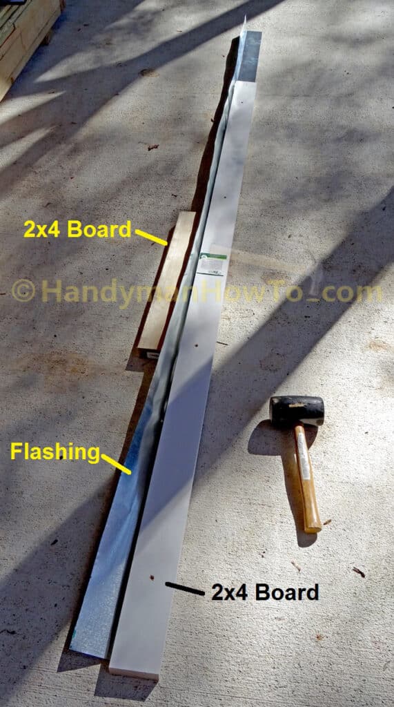 Bend Galvanized Roll Flashing to Make Ledger Board Flashing