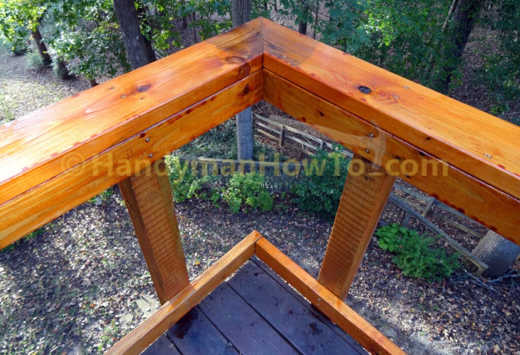 Build Deck Rail - 2x6 Western Red Cedar Rail Cap Corner Detail