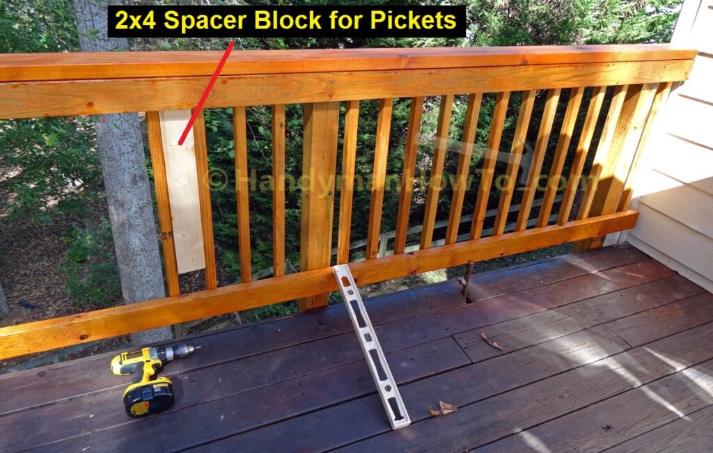 Build Deck Rail - Install 2x2 Pickets