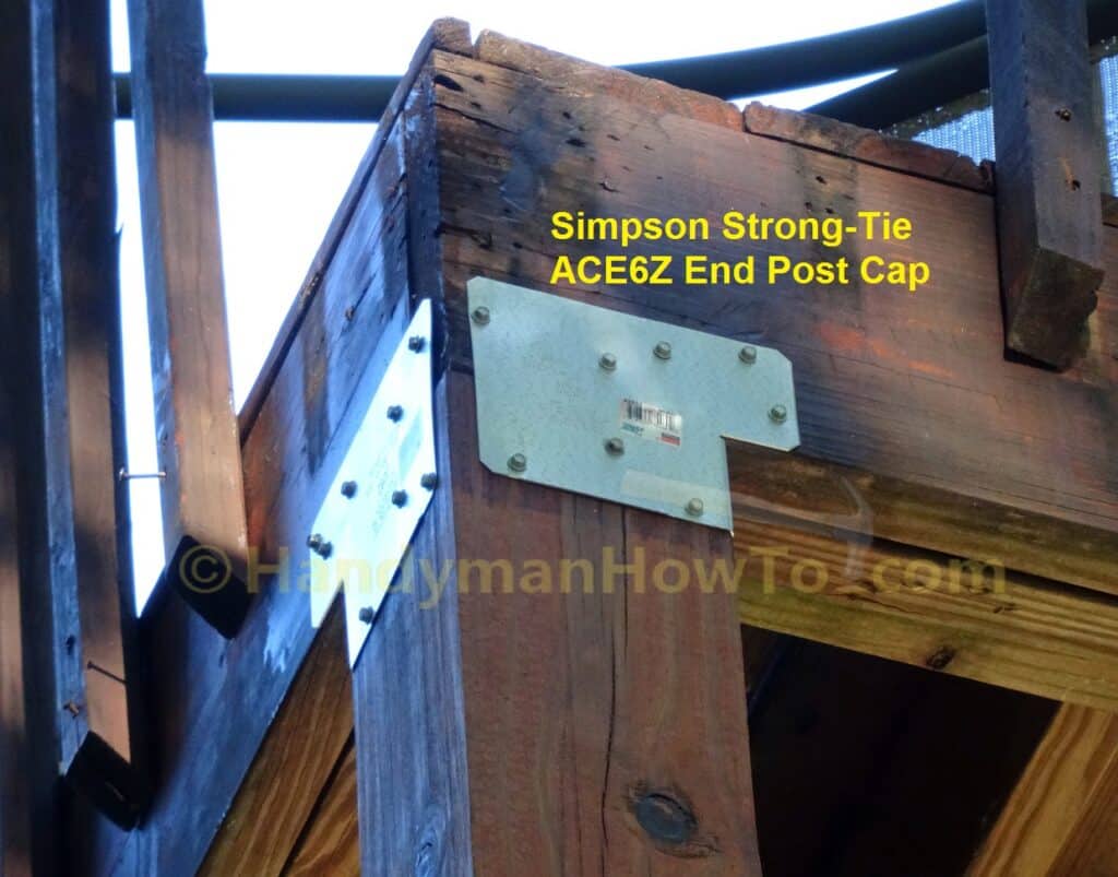 Corner 6x6 Deck Post with Simpson Strong-Tie ACE6Z End Post Caps