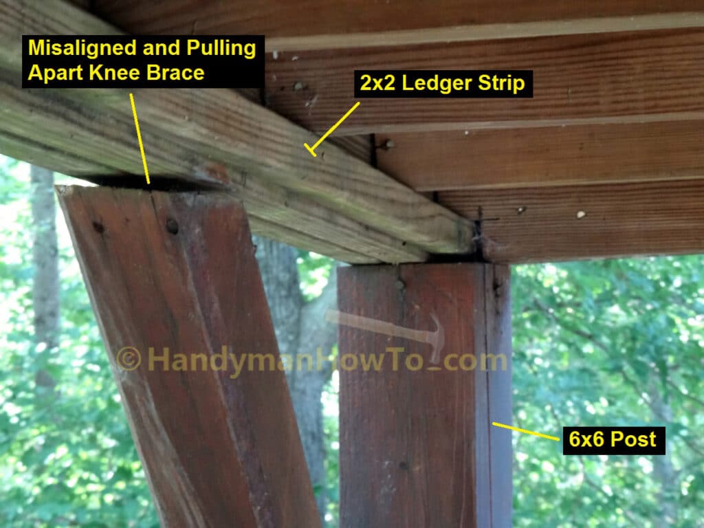 Deck Beam-Post Knee Bracing Poorly Installed