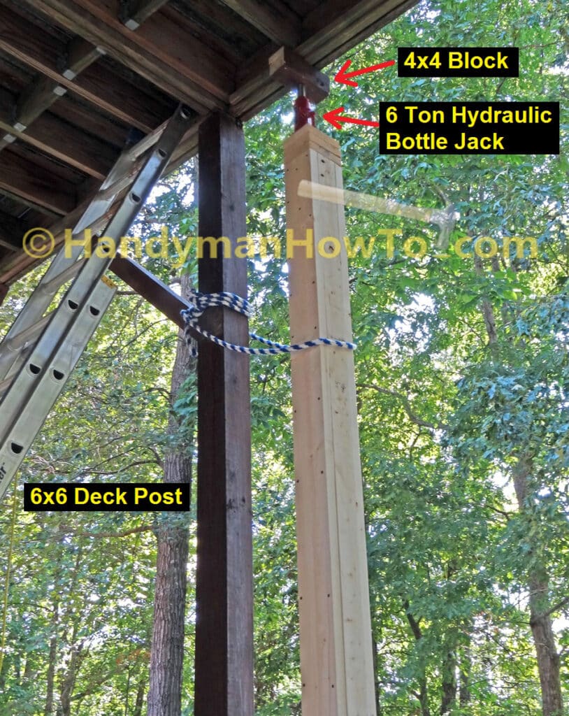 Deck Repair - Hydraulic Jack on Jack Post