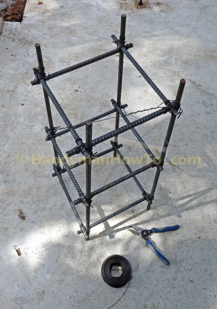 Make Concrete Rebar Cage for Deck Post Footer