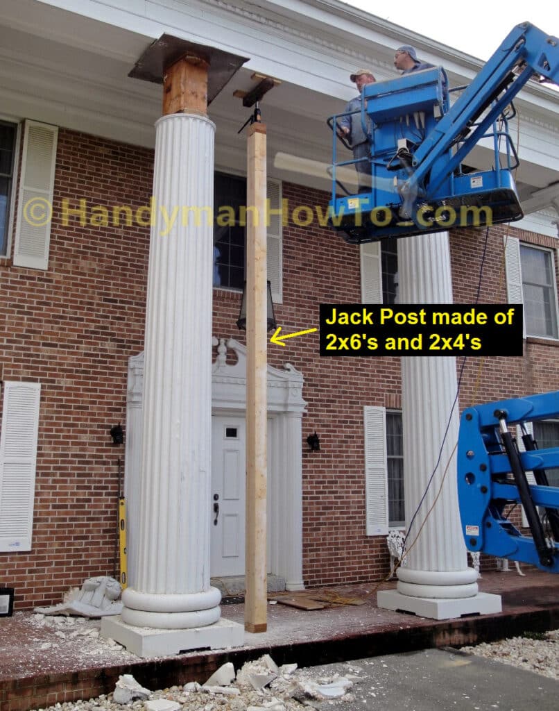 Porch Column Replacement - Jack Post made with 2x6s and 2x4s