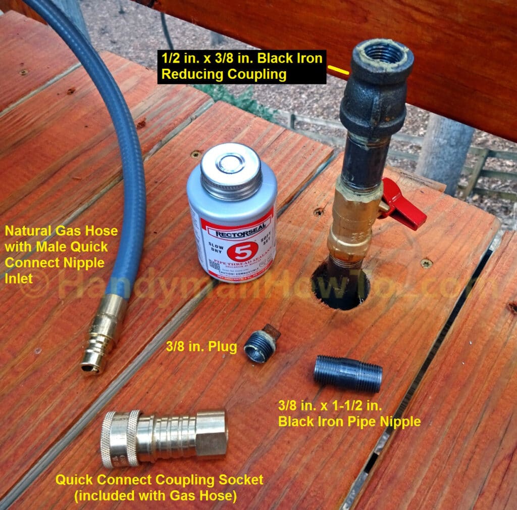 Remove Black Iron Plug to Install Quick Connect Coupling for Natural Gas Grill