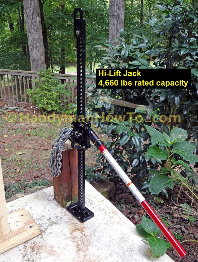 Remove Deck Post from Concrete - Hi-Lift Jack