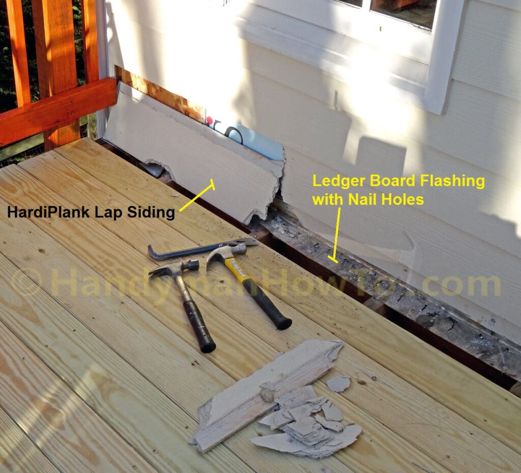 Remove Lap Siding to Replace Deck Ledger Board Flashing