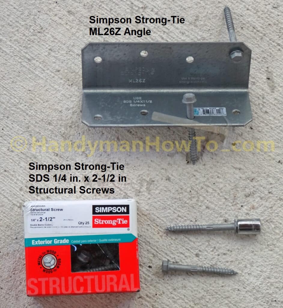 Simpson Strong-Tie ML26Z Angle and SDS Structural Screws