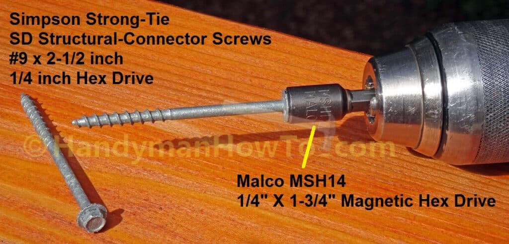 Simpson Strong-Tie SD #9 x 2-1/2 in Screw with Malco Magnetic Hex Drive Bit