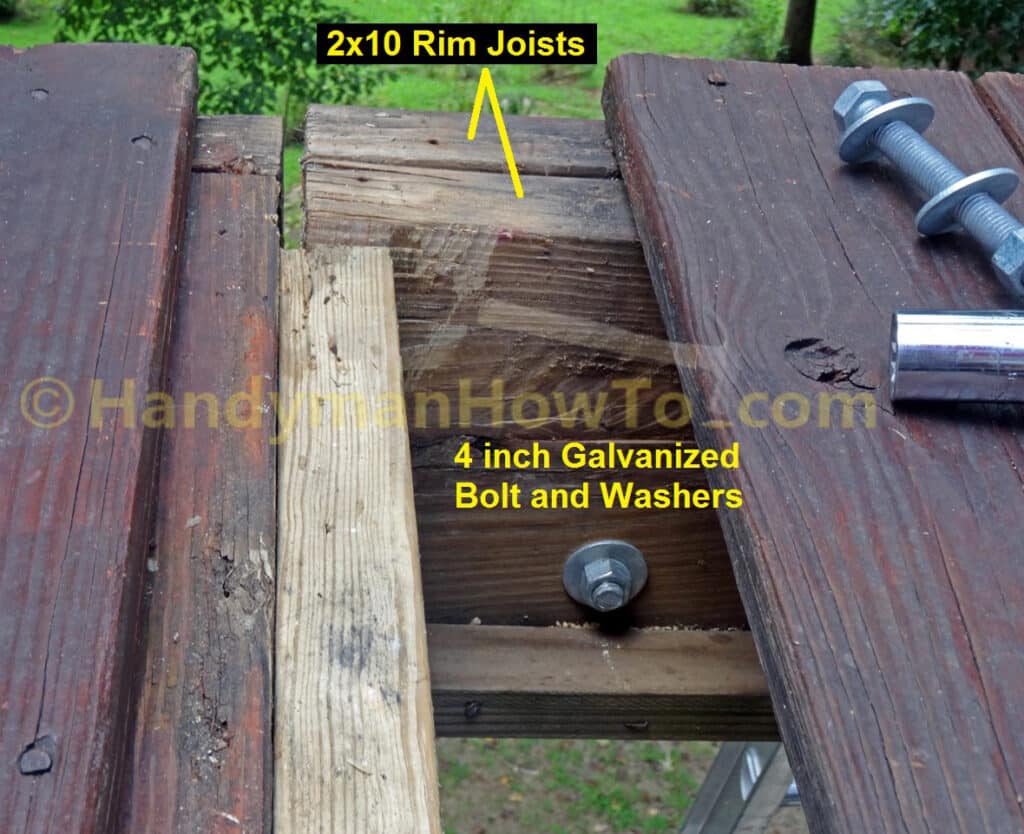 Wood Deck Repair - Bolt in 2x10 Rim Joists