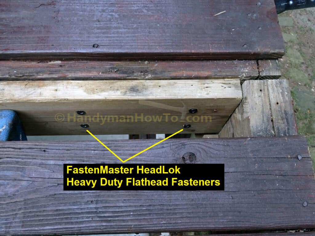 Wood Deck Repair - HeadLok Screws in Sister Joist
