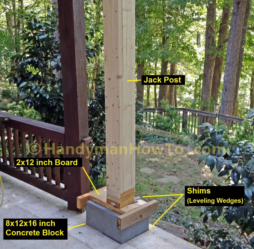 Wood Deck Repair - Jack Post Support Block