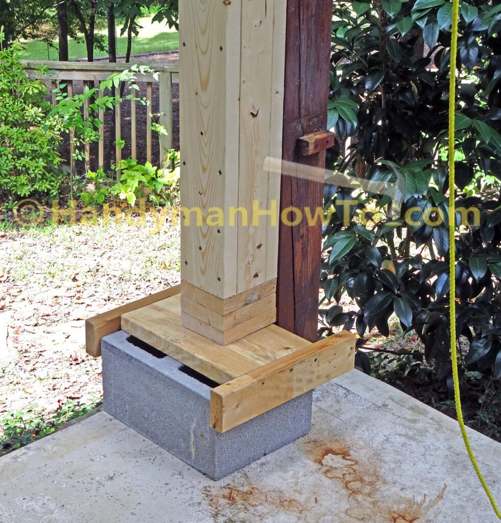 Wood Deck Repair - Jack Post Support Block Detail