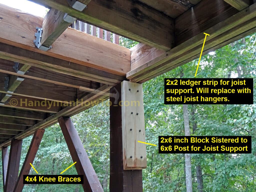Wood Deck Repair - Sister Block Joist Support Details