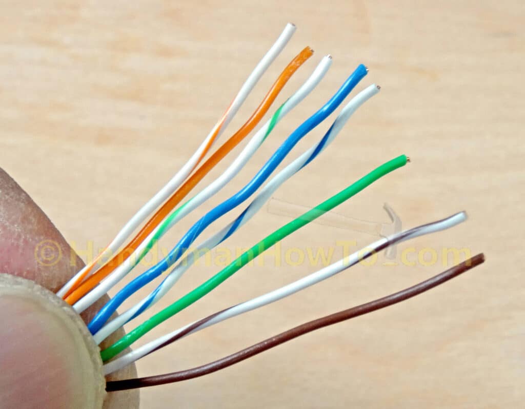 Ethernet Plug Wiring - Arrange Wires per EIA-TIA T568B
