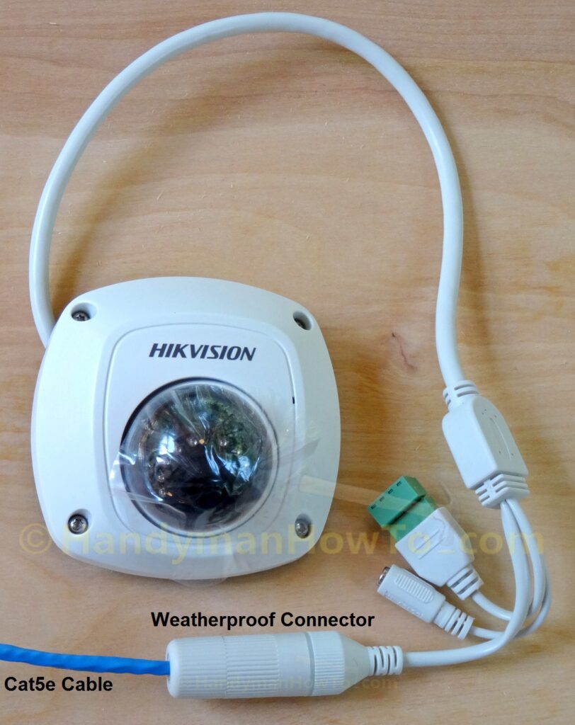 Hikvision DS-2CD2532F-IS 3MP Mini Dome Camera Ethernet Cable Plug Weatherproof Connection