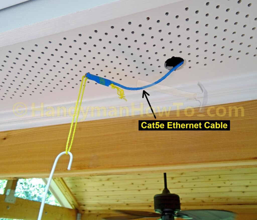 Pulling Ethernet Cable from Soffit for PoE Security Camera