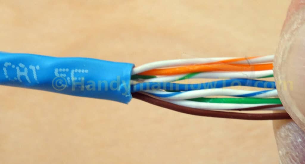 RJ45 Ethernet Plug Wiring - Straighten and Compress Wires