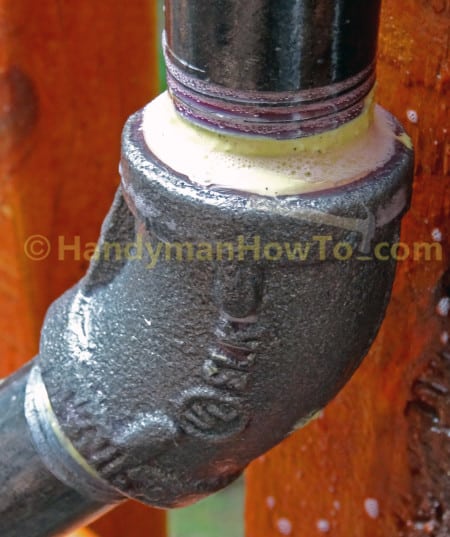 Camco Gas Leak Detector on Natural Gas Pipe Joint - No Leak Indicated