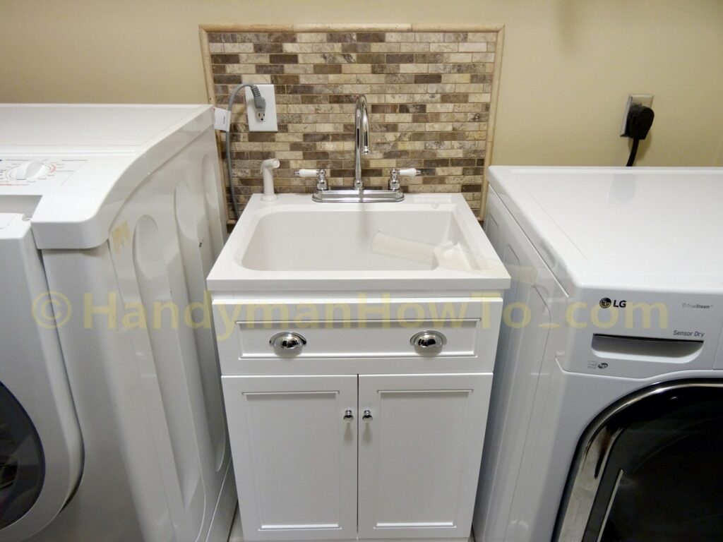 Laundry Room Remodel - Utility Sink and Mosaic Tile Backsplash