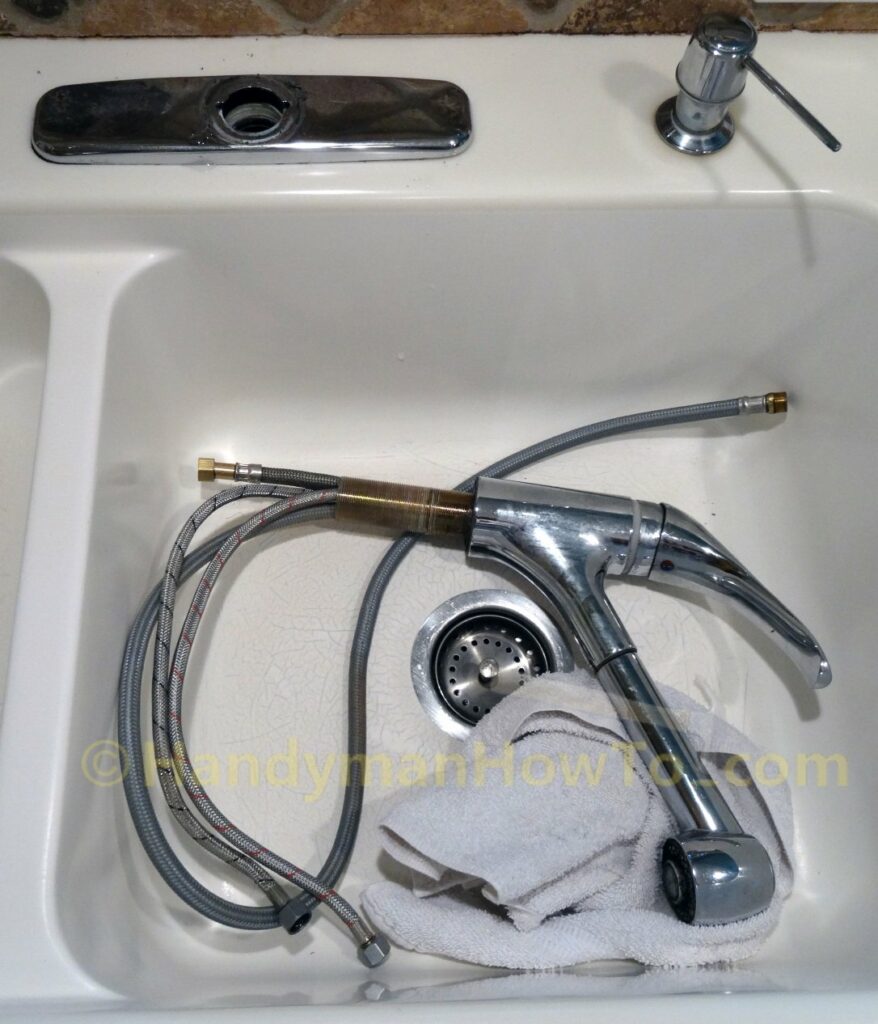 How to Replace a Kitchen Faucet - Old Faucet Disconnected