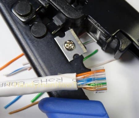 Cat6 RJ45 Plug Wiring - Wires Cut even with Wire Guide