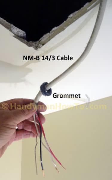 Old Bathroom Fan Wiring - NM-B 14 3 Cable