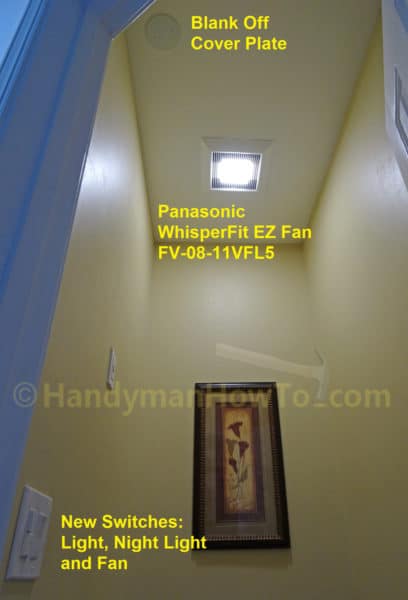 Panasonic WhisperFit EZ Fan FV-08-11VFL5 Completed Install - Main Light