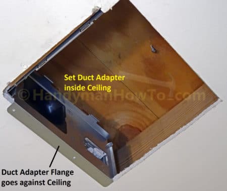 Panasonic WhisperFit EZ Fan FV-08-11VFL5 Install Duct Adapter in Ceiling